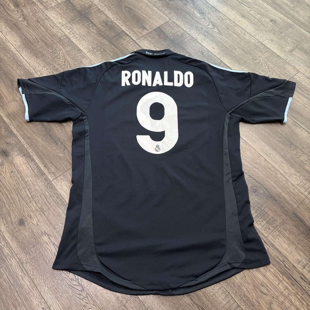 Real Madrid 09/10 Soccer Jersey Mens XL Adidas Ronaldo 9 Bwin ClimaCool LFP - Picture 2 of 12